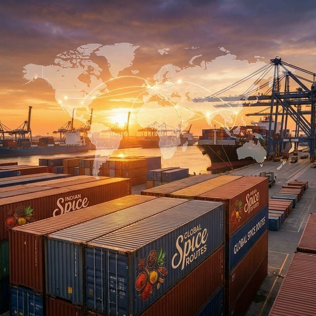 Colorful Indian spices arranged in wooden bowls on a dark table